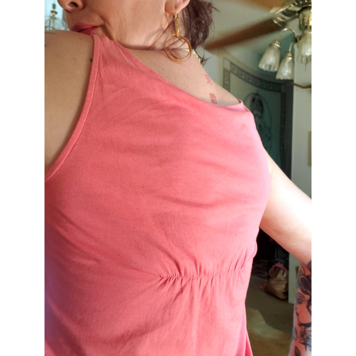 Massimo Dutti Pink Salmon Silk Tank Top Shirt Blouse Size Small