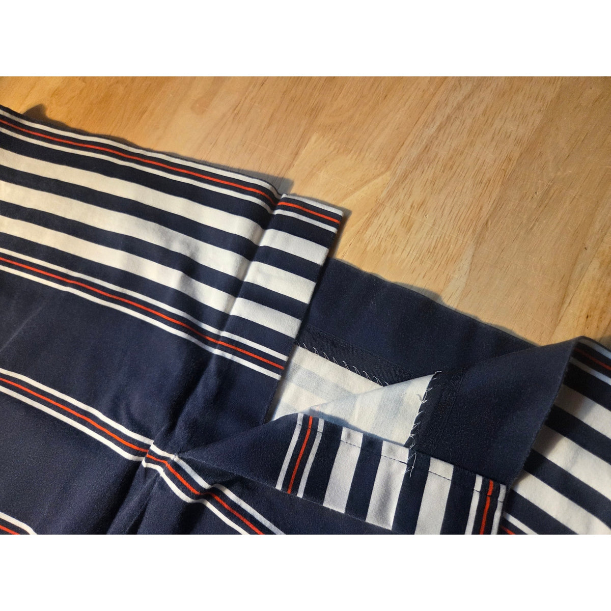 J.Crew pencil skirt red white and blue striped cotton short size 6 invisible zip