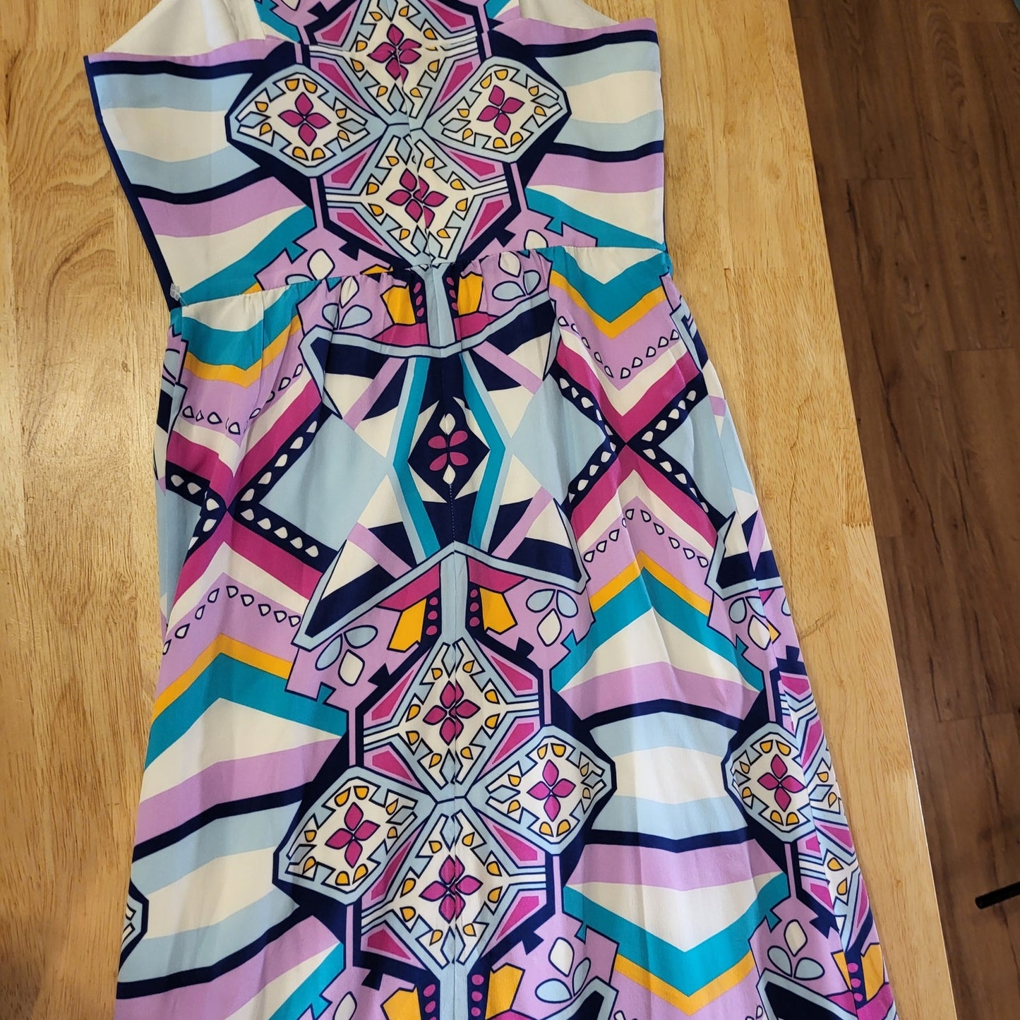 Annie Griffin Max Geometric Print Colorful Purple Pink Size 2