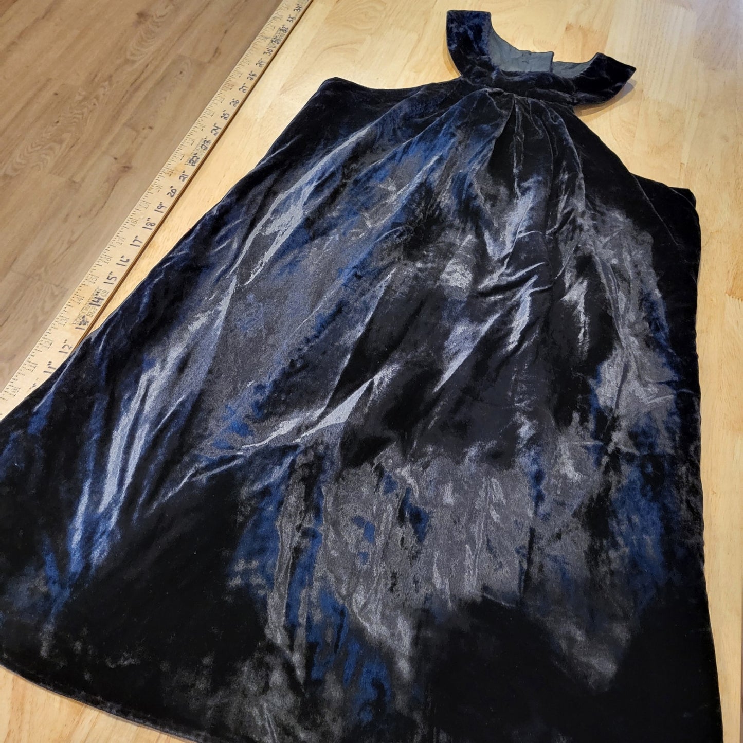 INC International Concepts Rayon Black Velvet Ruffle Racerback Mini Dress 10