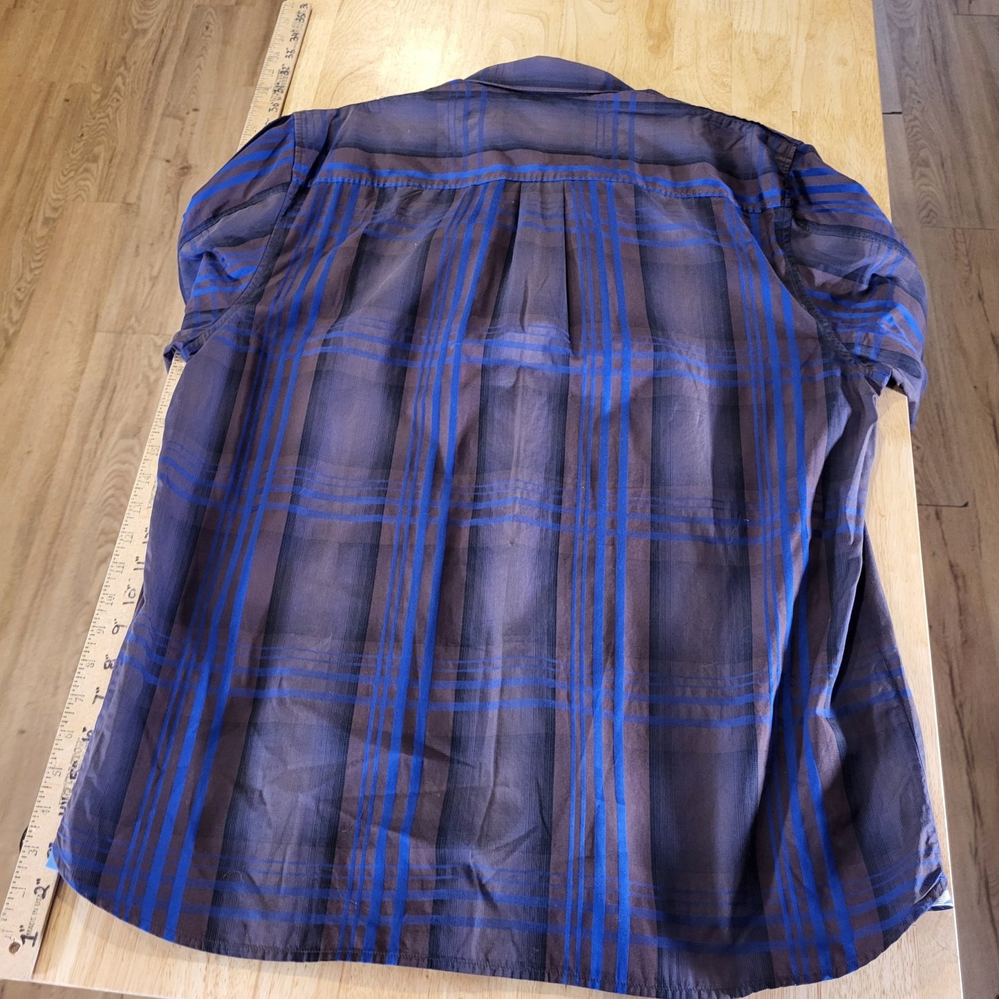 Tommy Bahama Blue Purple Plaid Men's Button Down Collared Contrast Cuff