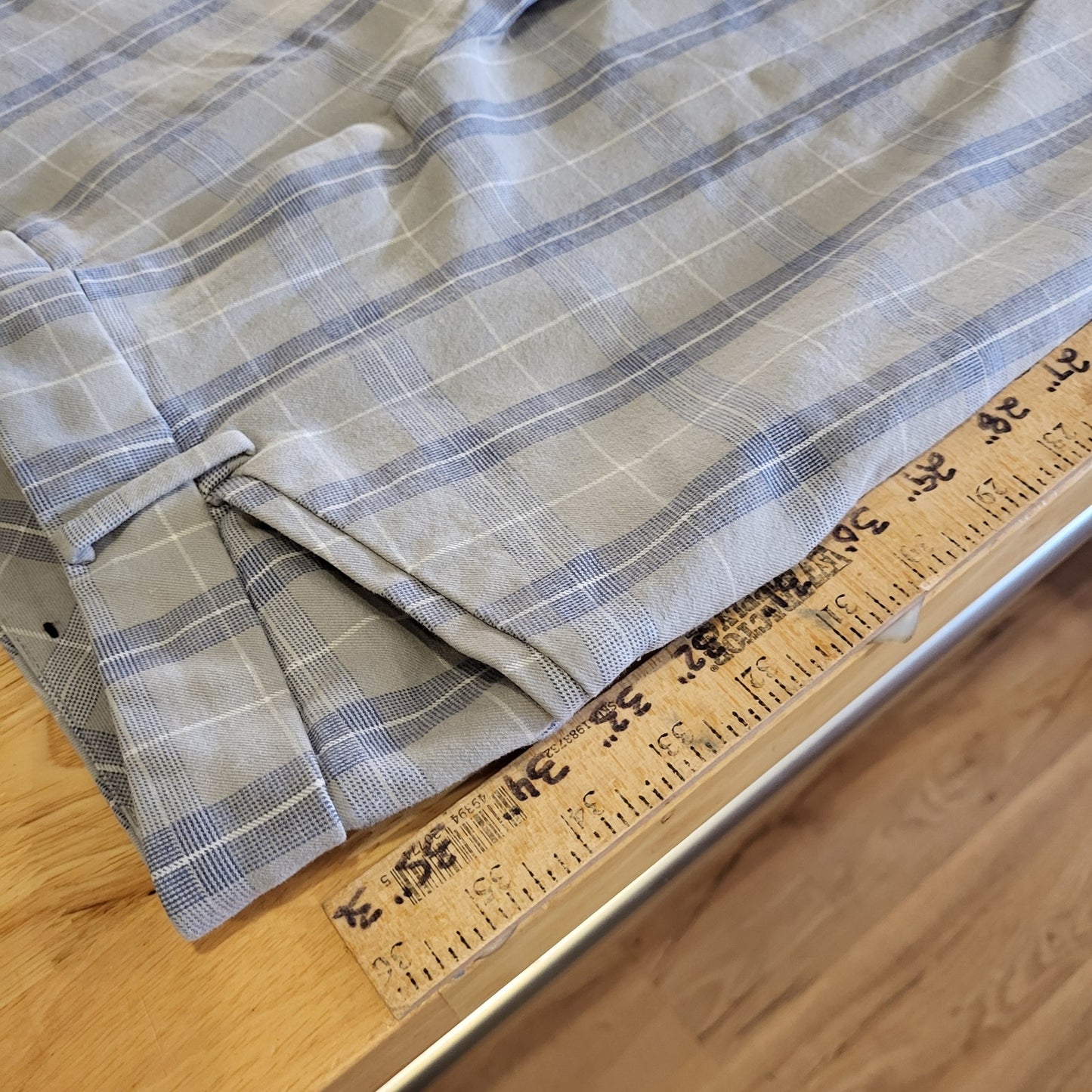 41 Hawthorn Gray Plaid Straight Pants Cotton Viscos Size 8