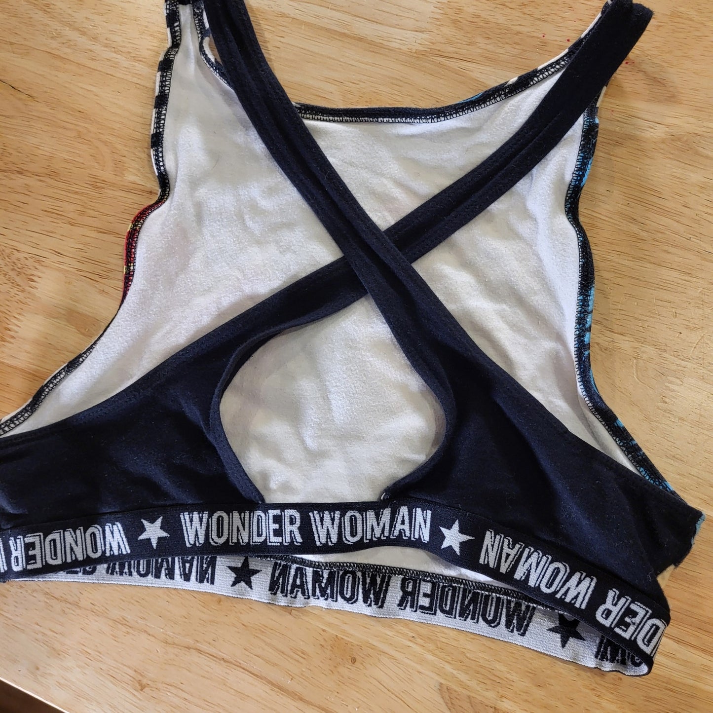 Wonder Woman Bralette Cotton Stretch Medium Criss Cross Back