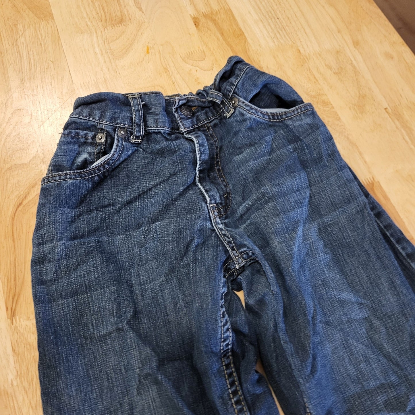 Levi's 505 Kids Jeans Size 12 Regular Adjustable Waist Medium Dark Wash