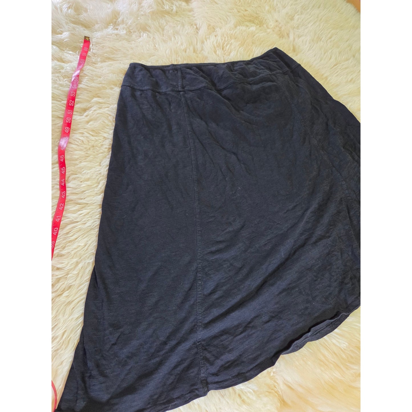 Prana black jersey knit asymmetrical t-shirt skirt Shin length black XL