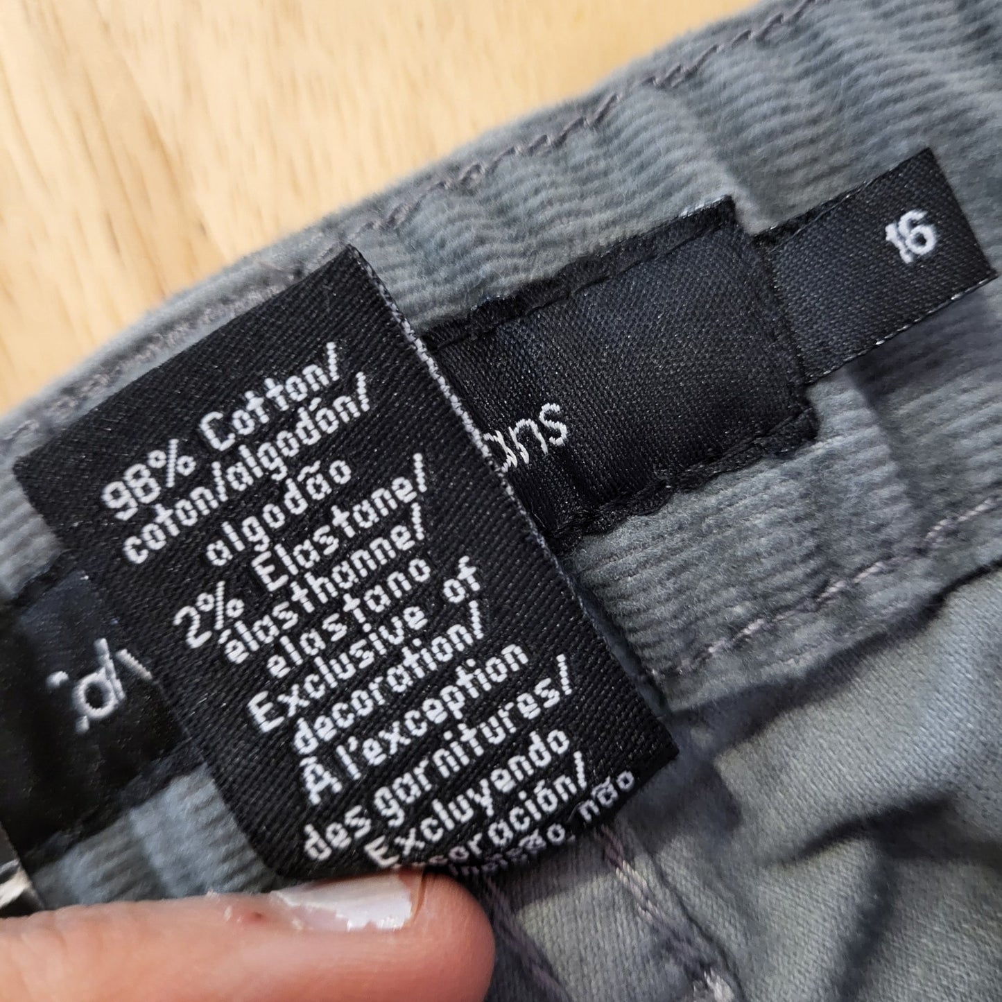 NWT Calvin Klein Jeans Gray Corduroy Straight Leg Sz. 16 Cotton Stretch