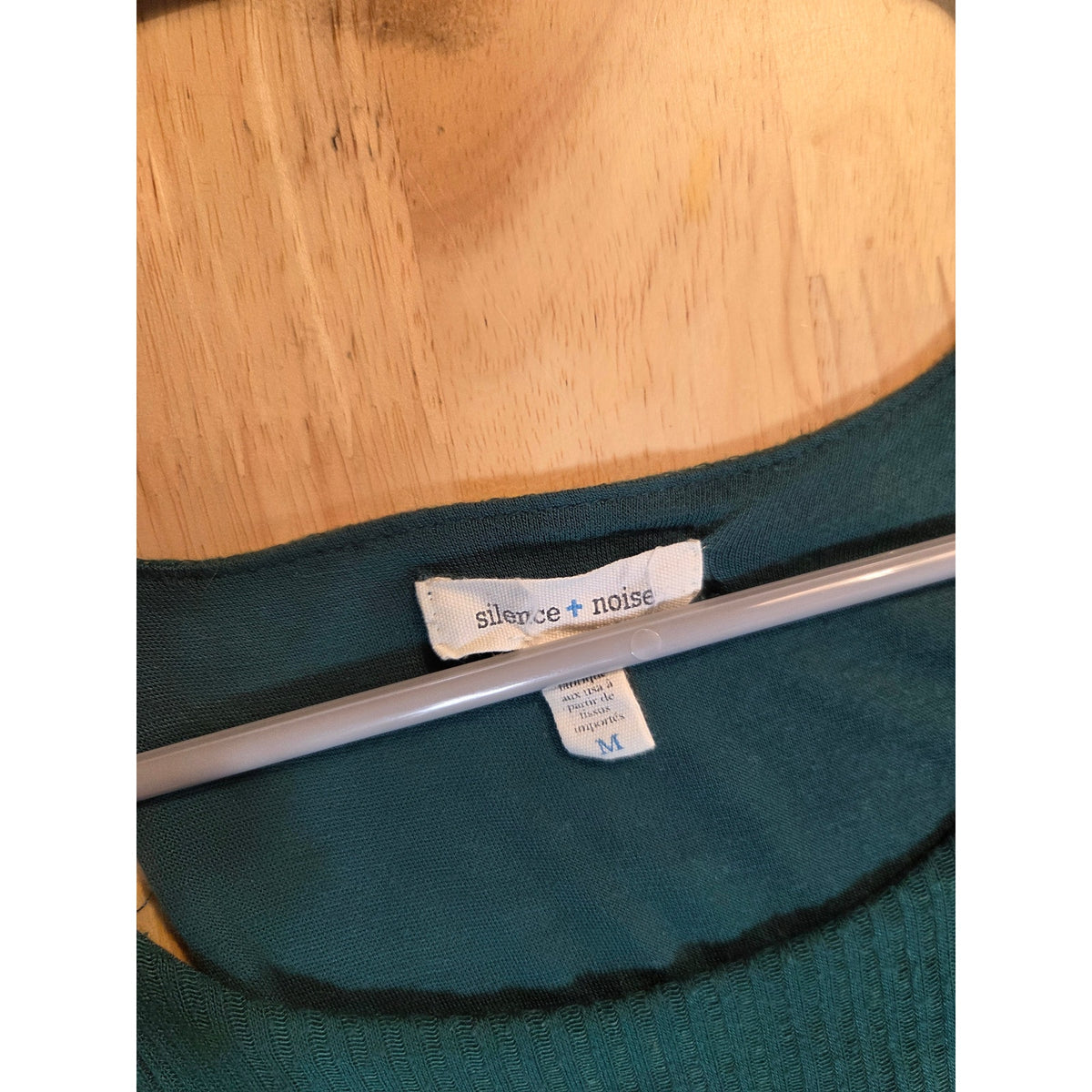 Silence + Noise emerald green sleeveless A-line jersey knit ribbed dress medium