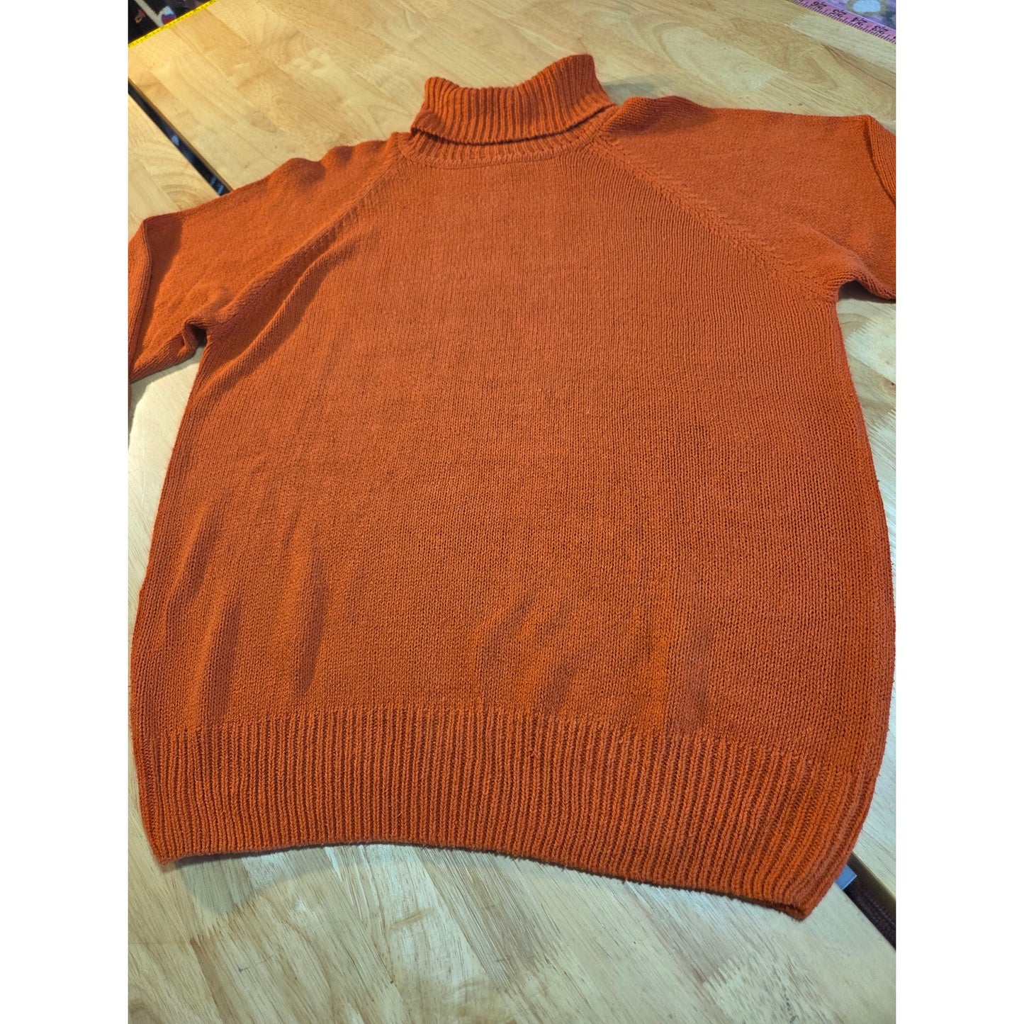 Winter silks vintage silk knit orange turtleneck sweater close close-knit medium