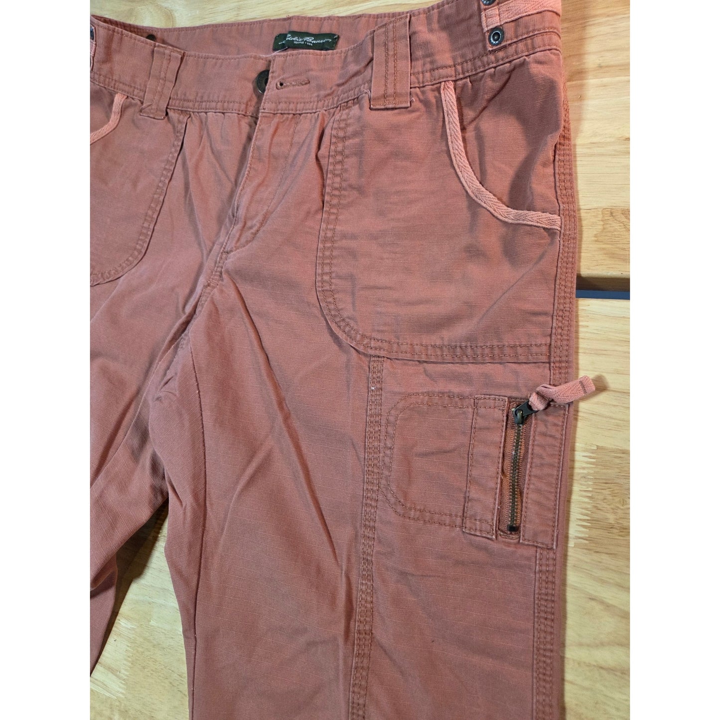 Eddie Bauer women's size 8 Pedal Pusher pants pockets cotton drawstring