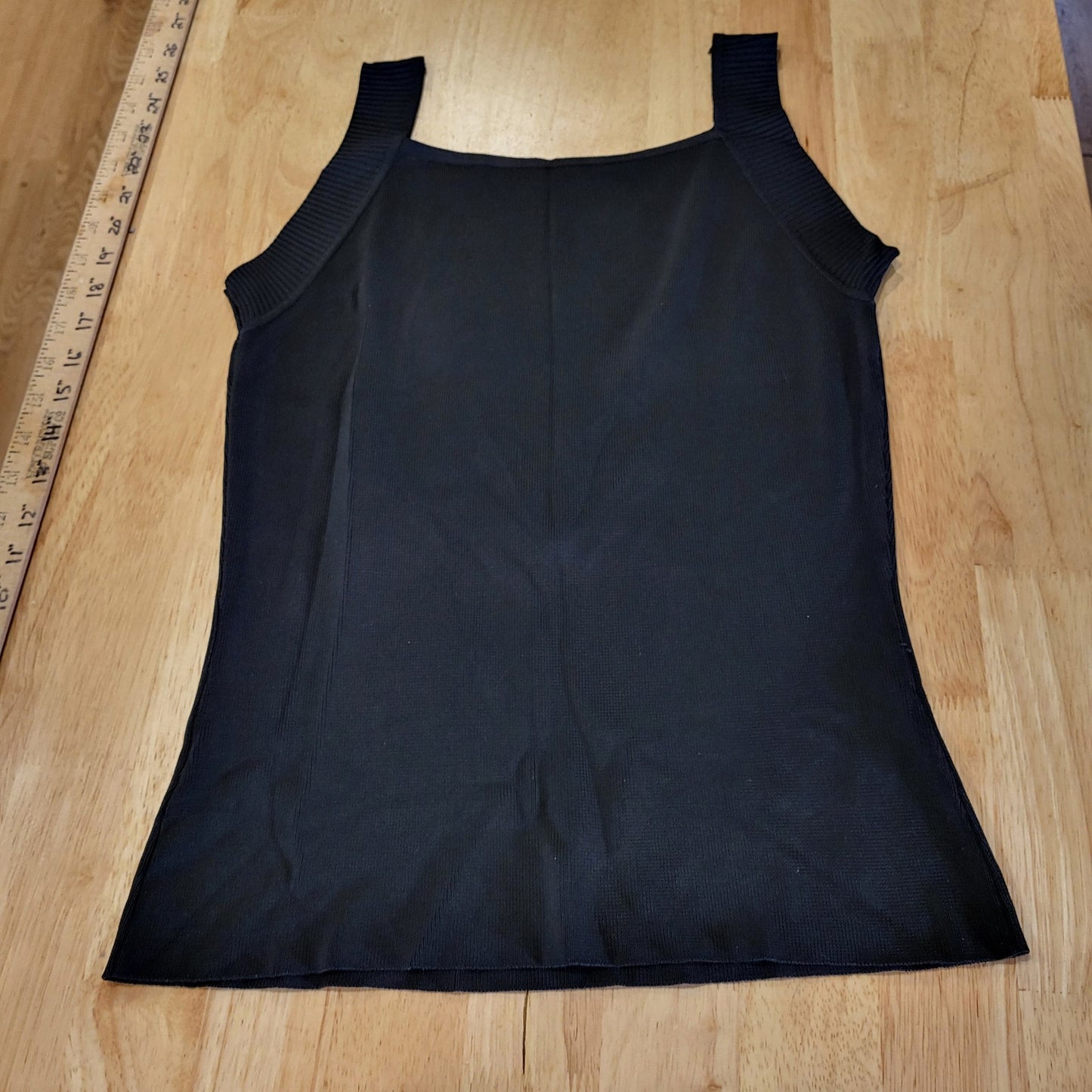 Vintage Cotton Blend Black Beaded Embroidered Knit Tank Sleeveless Sweater