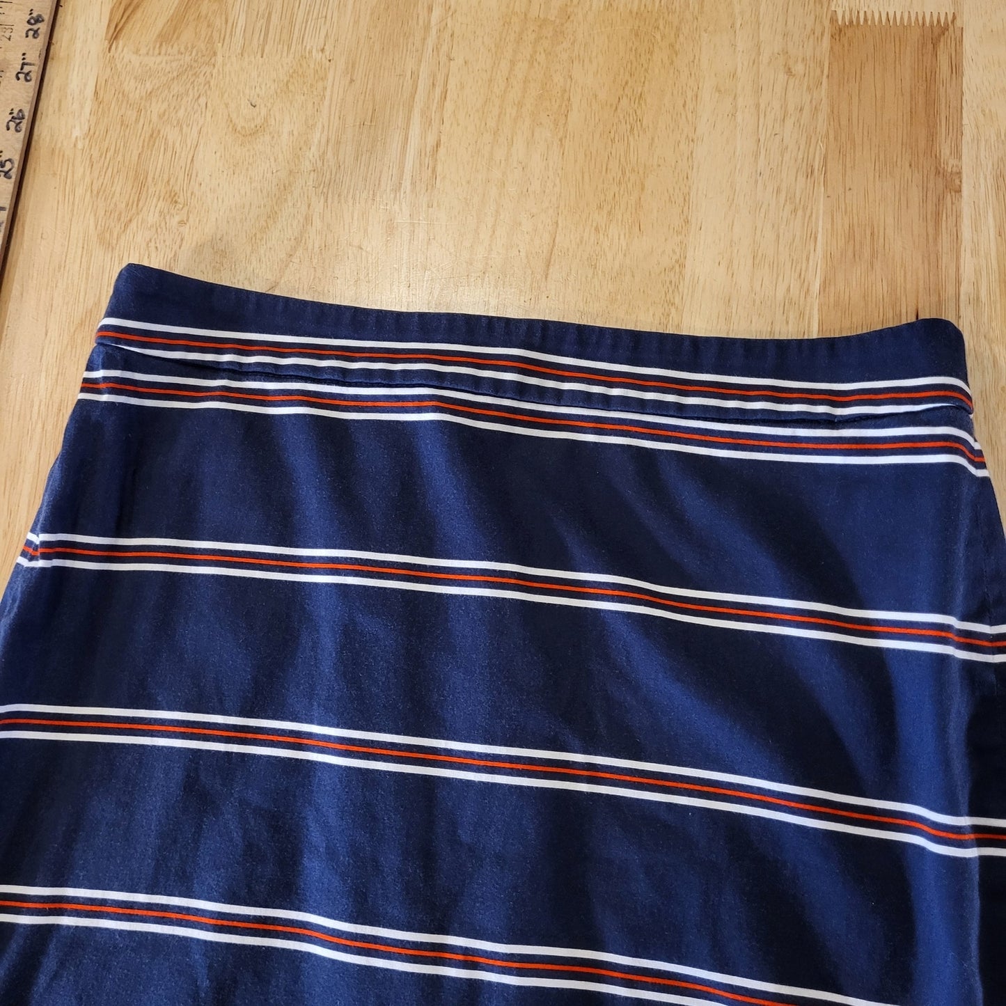 J.Crew The Pencil Skirt Red White Blue Stripes Cotton Size 6