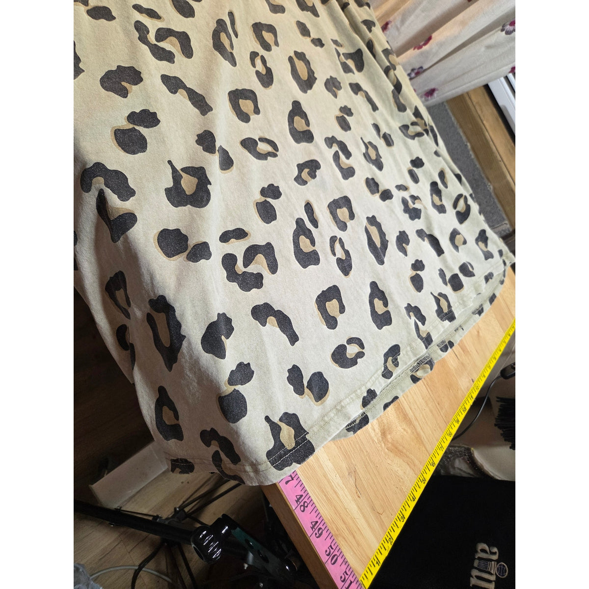 Easel 3x oversized t-shirt dress jersey knit leopard print animal cotton