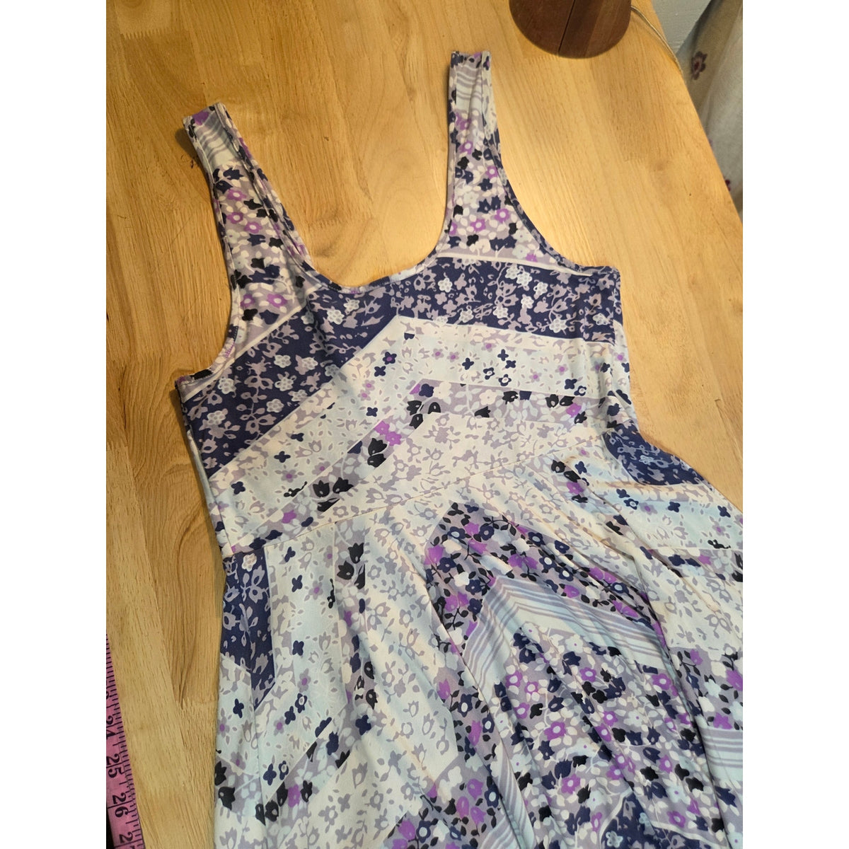 Free People jersey knit tank dress skater style Mini Paisley graphic print med
