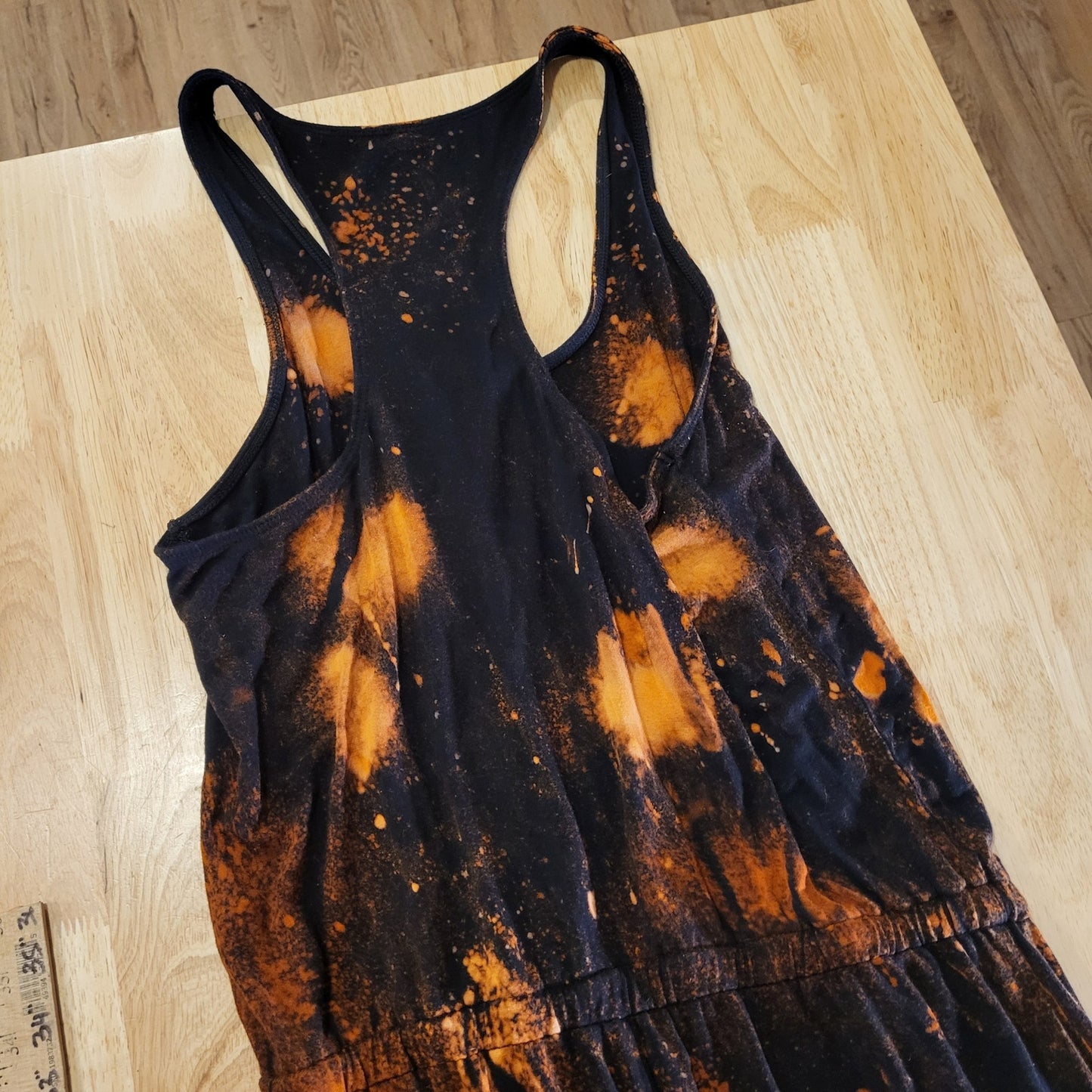 Aerie size small racerback tank jumpsuit bleach dyed black and orange Jersey