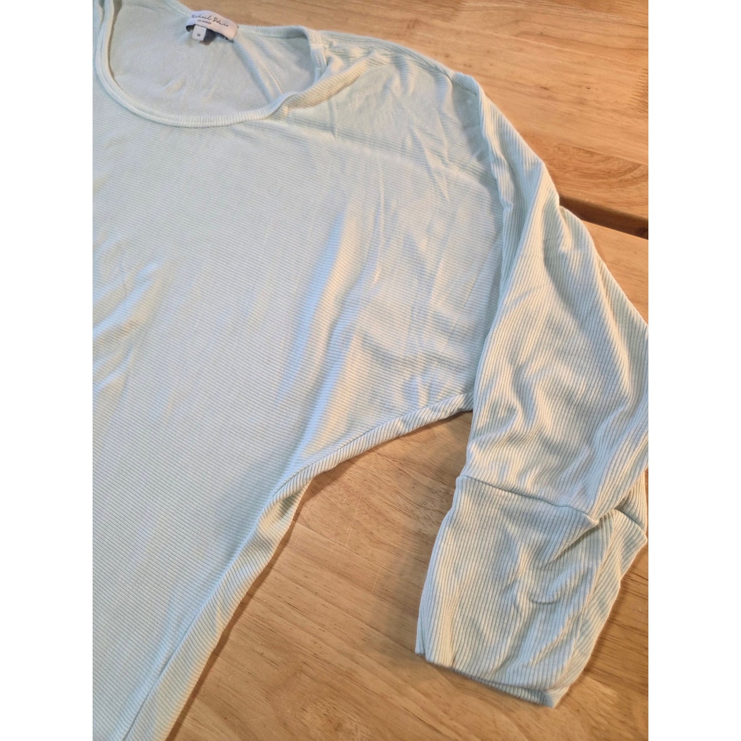 Michael Stars baby blue viscous Blends stretchy soft off the shoulder t-shirt m