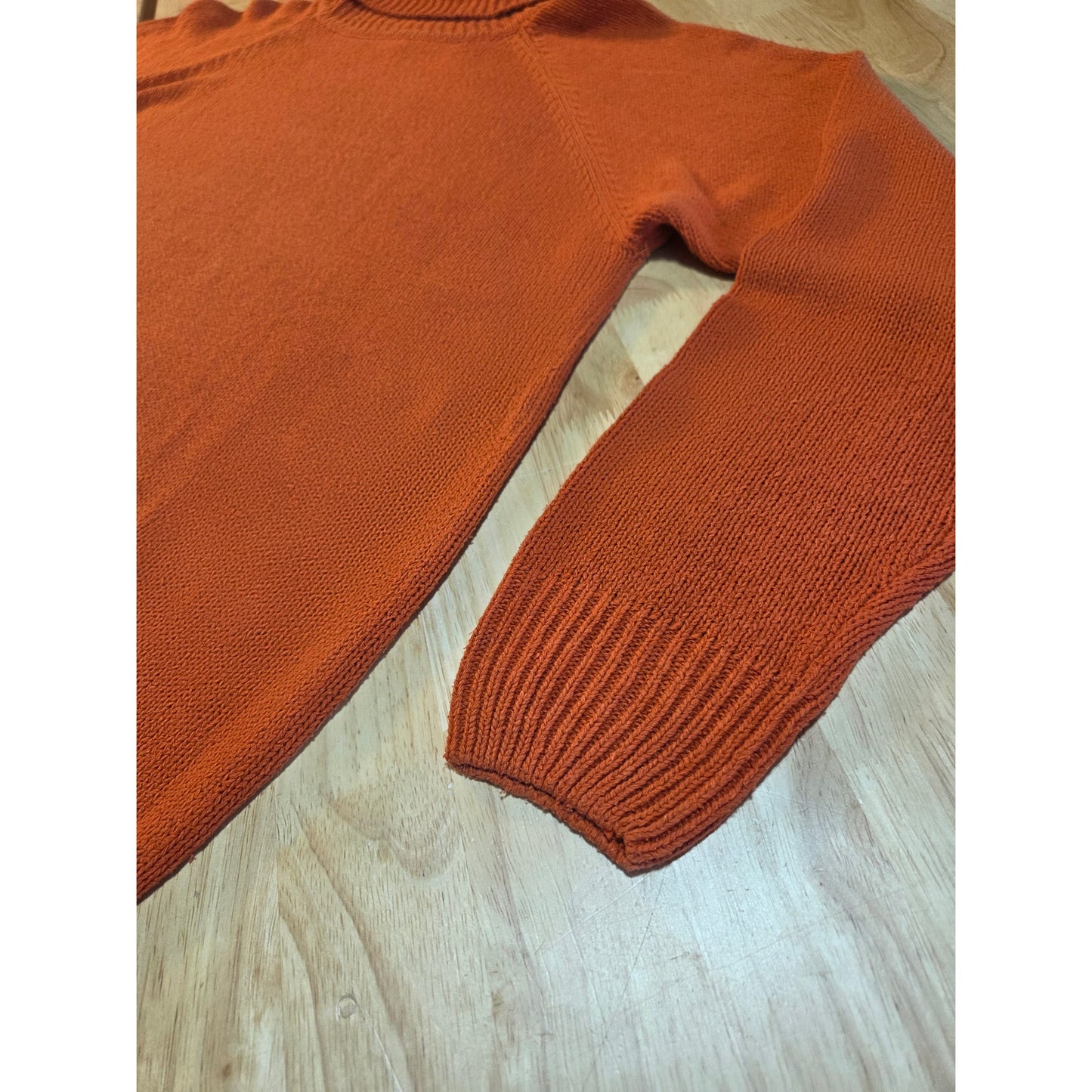 Winter silks vintage silk knit orange turtleneck sweater close close-knit medium
