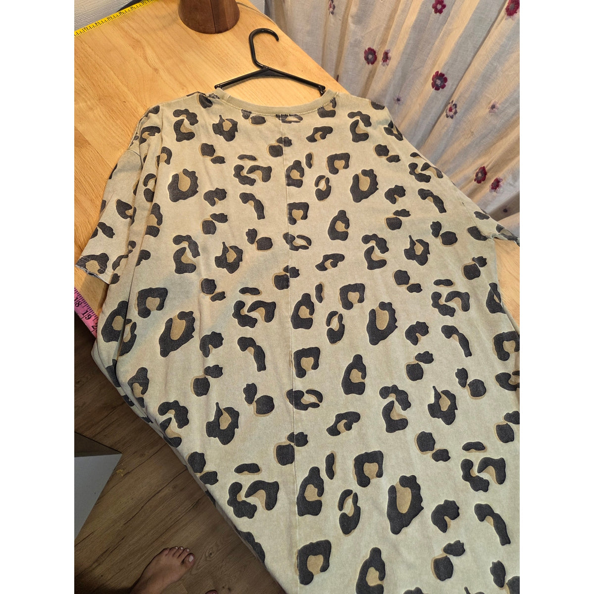 Easel 3x oversized t-shirt dress jersey knit leopard print animal cotton
