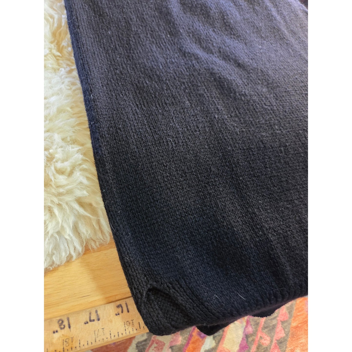 Vince black sweater knit tank dress pocket front Size Small Mini V-neck