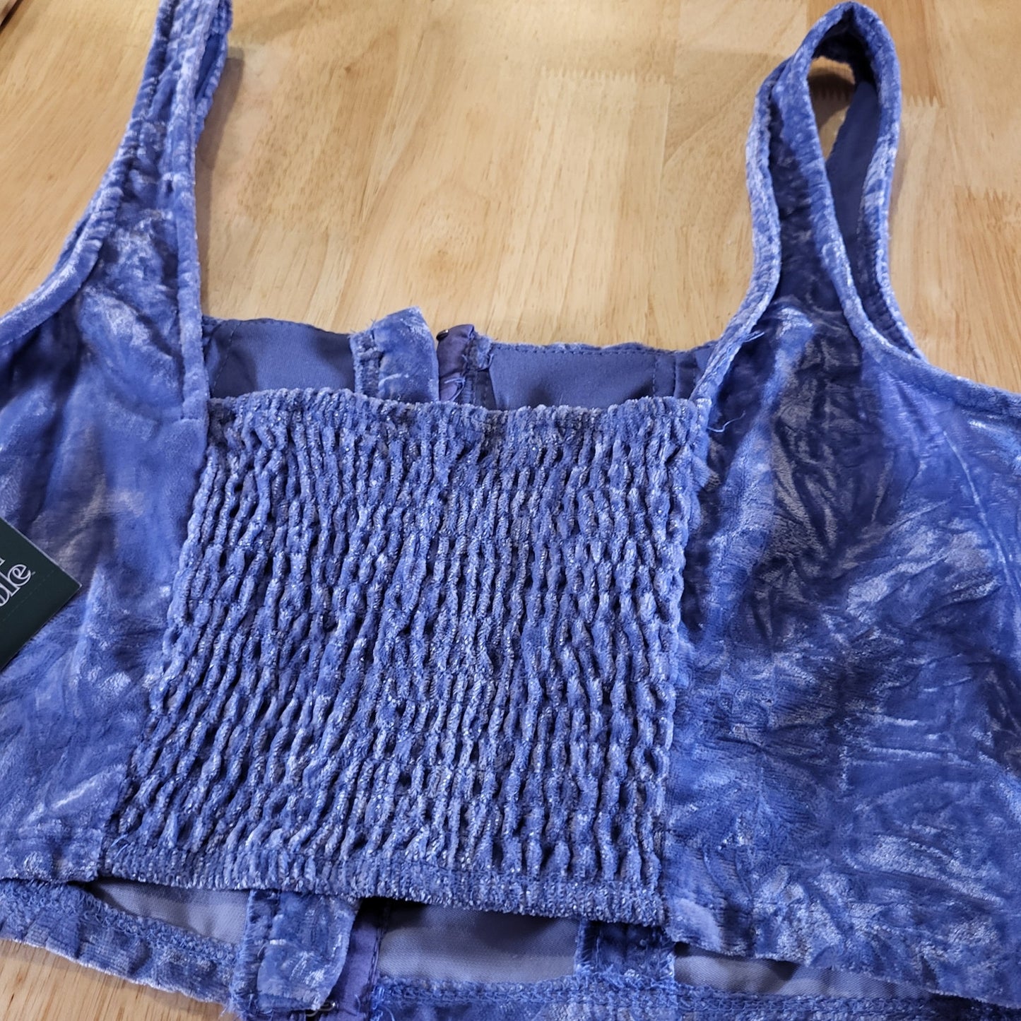 NWT Wild Fable Periwinkle Blue Velvet Stretch Corset Top Sleeveless Large