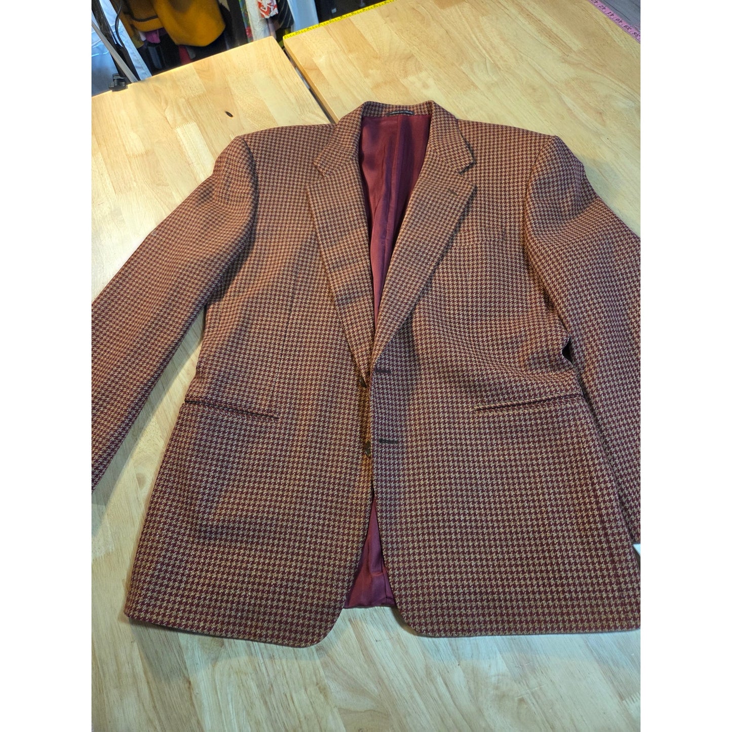 Canali Milano Lana Cashmere Tweed Suit Jacket 23" P2P 30" Length