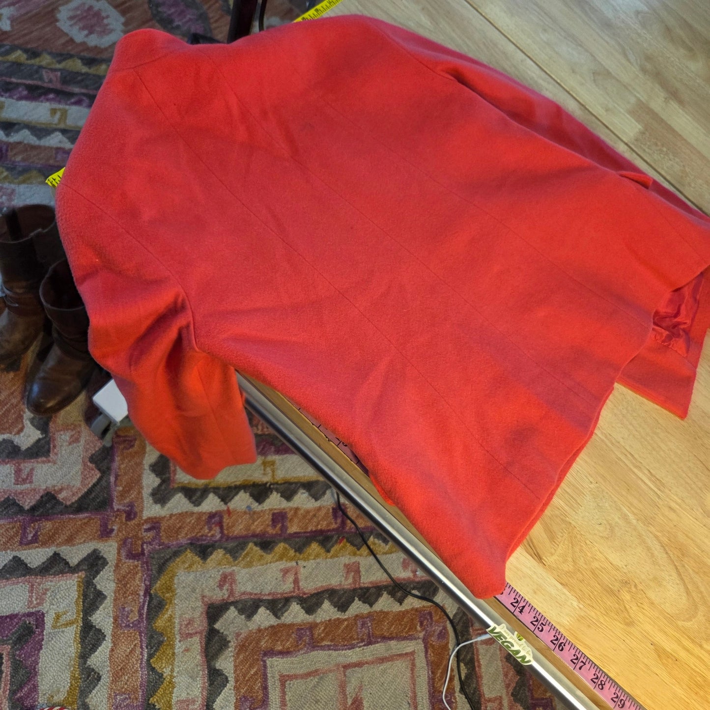 Loubin red cashmere wool blend jacket vintage waist cut 20" pit to pit size 8