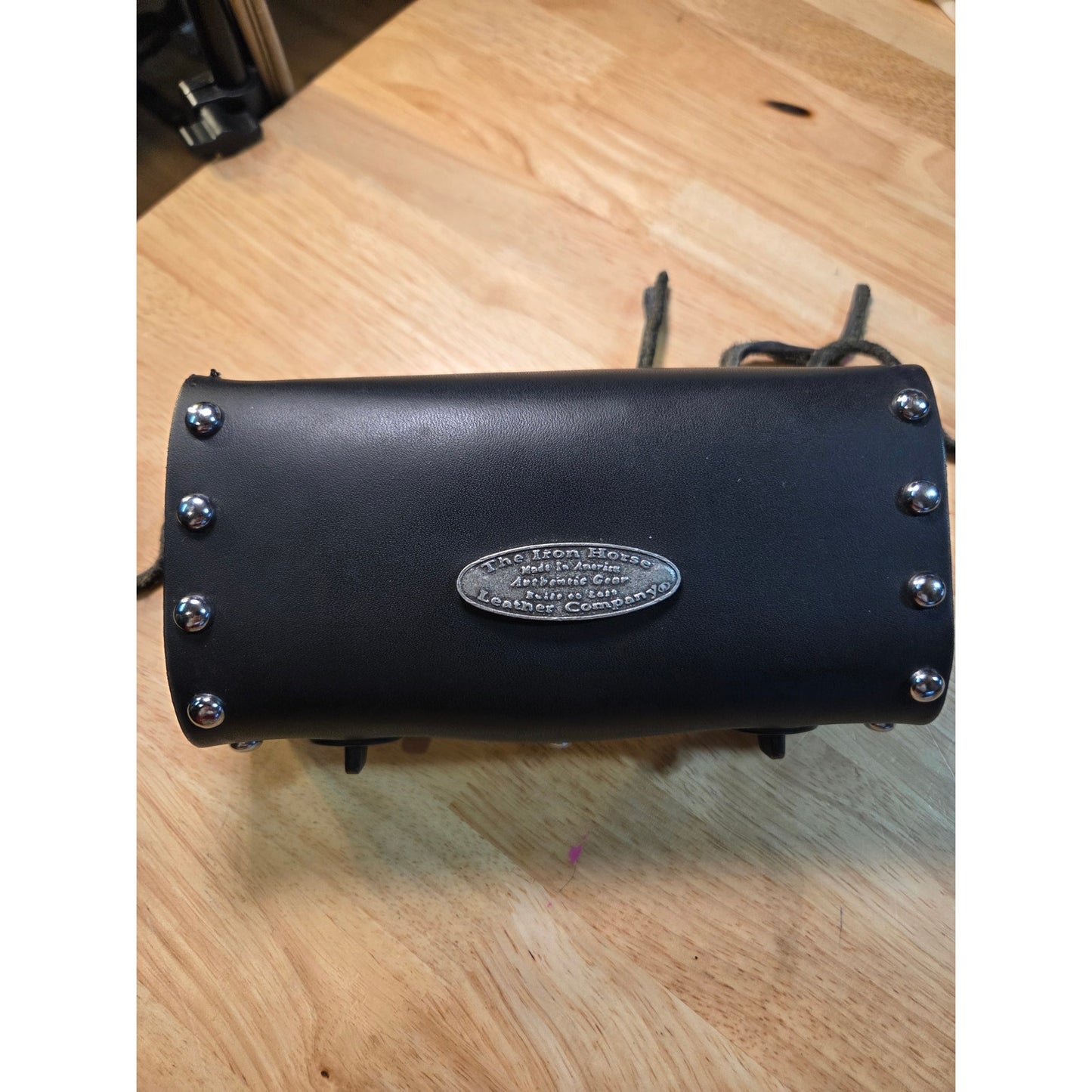 The Iron Horse leather company made in America motorcycle bag black leather