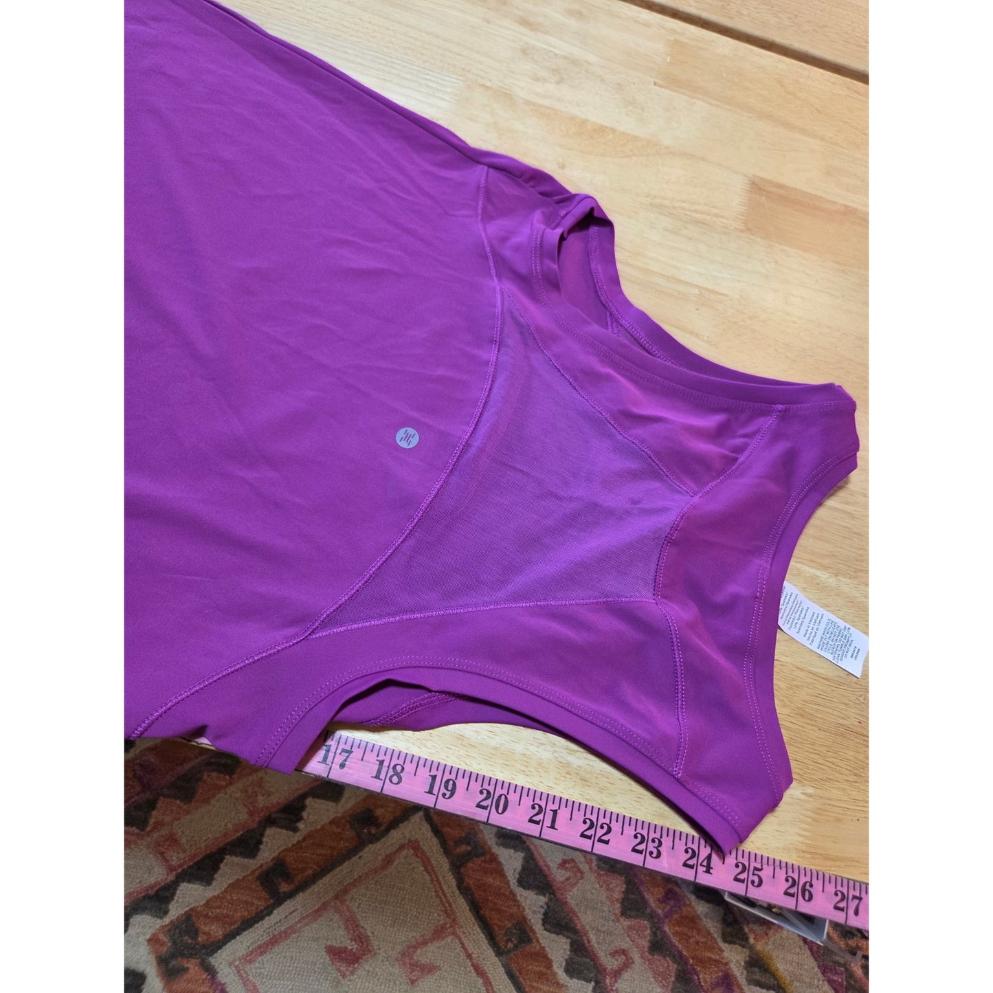 RBX fuchsia pink athletic wear tank top racer back mesh panels small