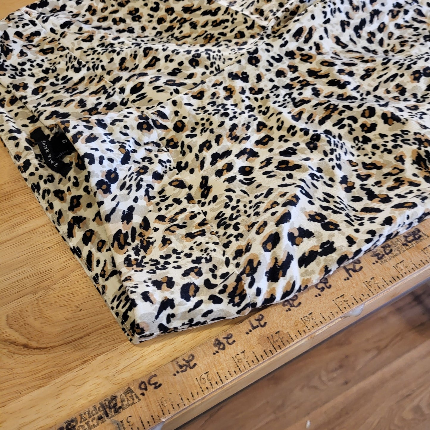 Zac & Rachael Stretch Cropped Leopard Pants Wide Waist Band