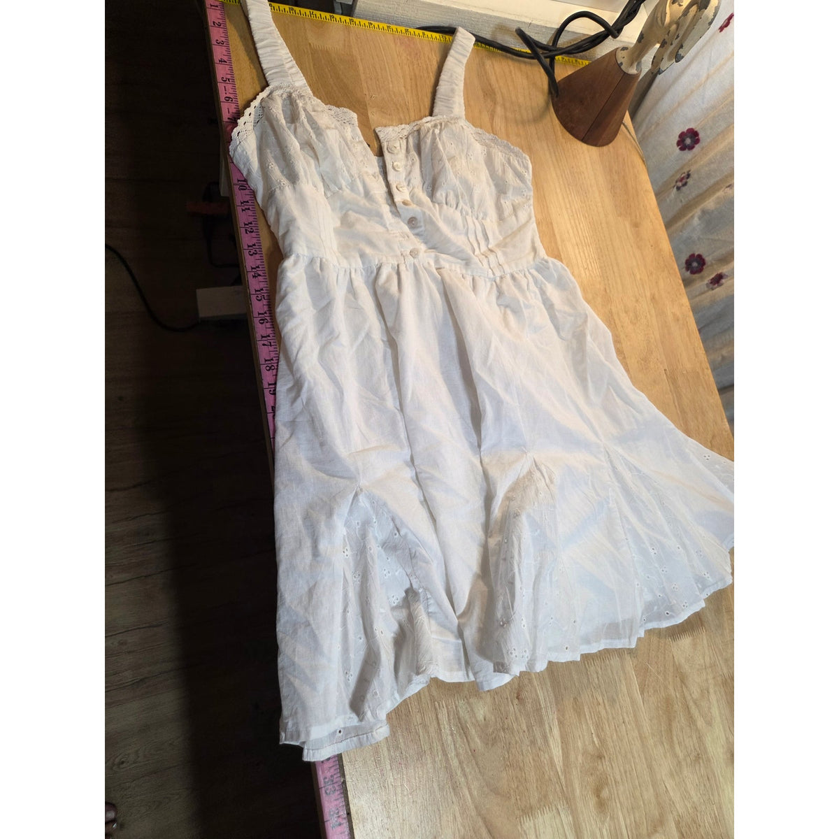 Blush size medium cotton sundress line skirt sleeveless button front princess