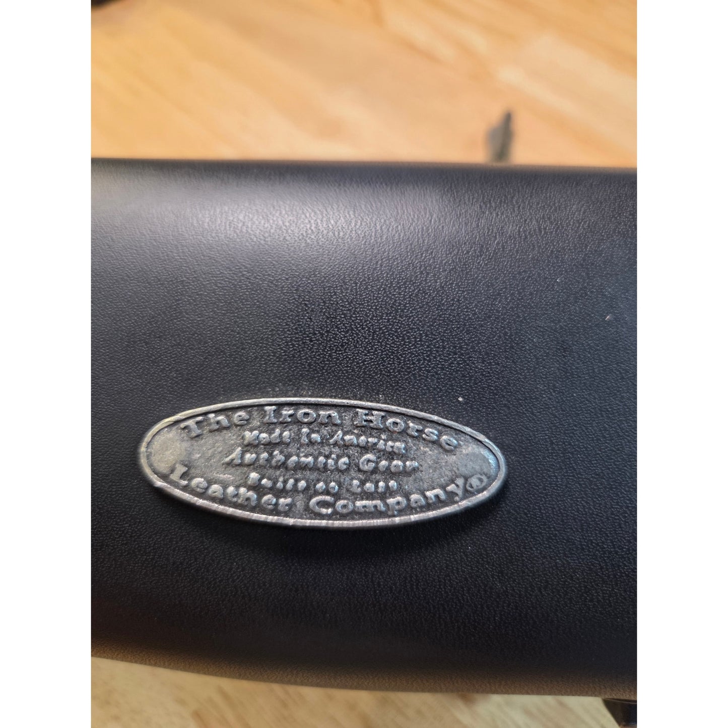 The Iron Horse leather company made in America motorcycle bag black leather