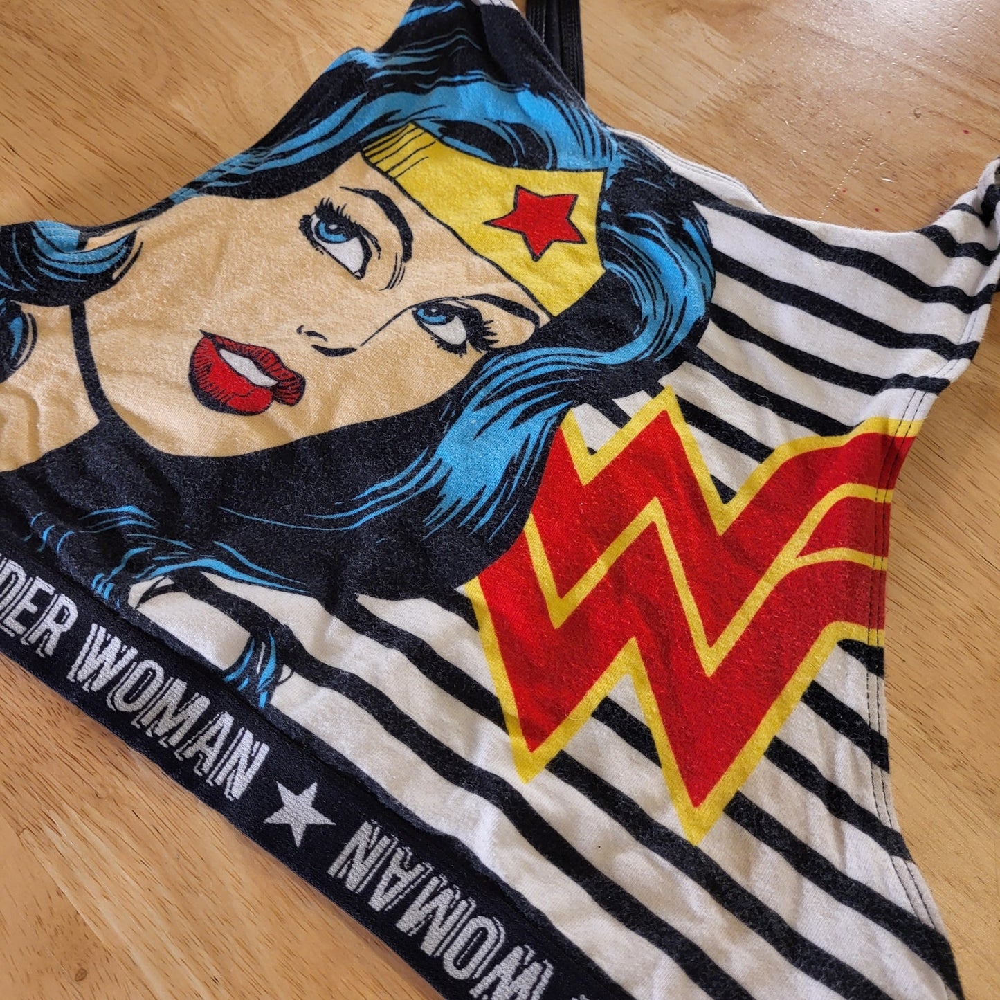Wonder Woman Bralette Cotton Stretch Medium Criss Cross Back