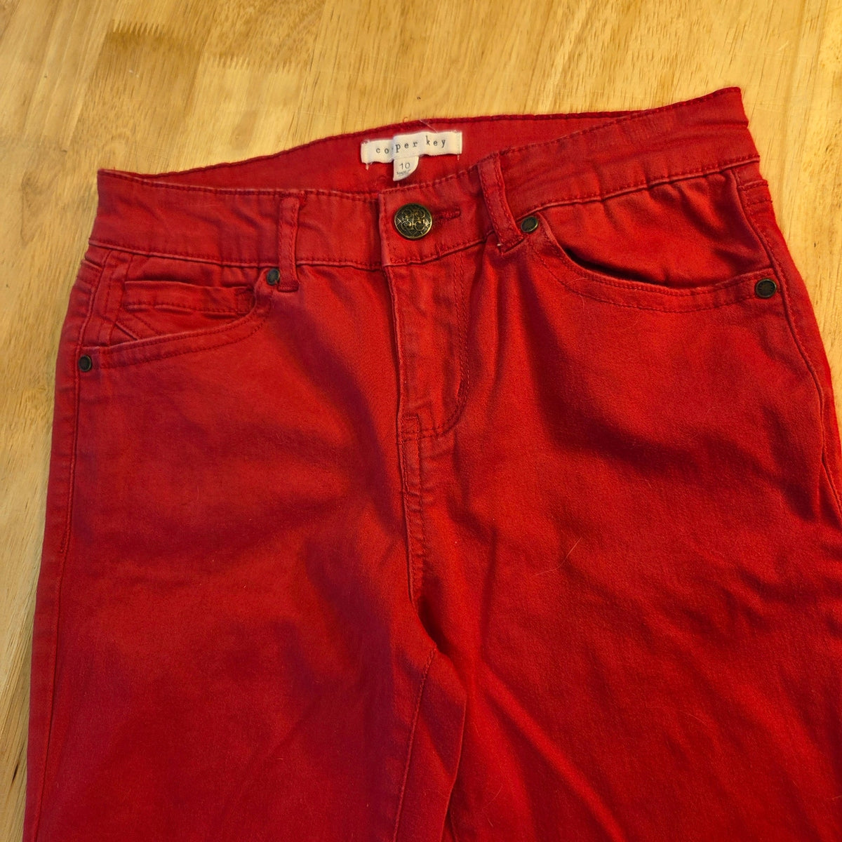 Copper Key Red Size 10 Straight Leg Skinny Jeans 10" Rise 24" Waist