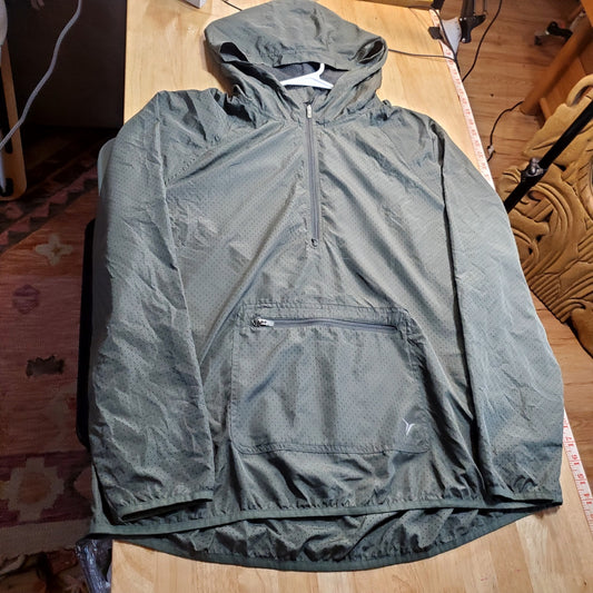 Old Navy Green Mesh Light Windbreaker Pullover Hooded Pocket Size XL