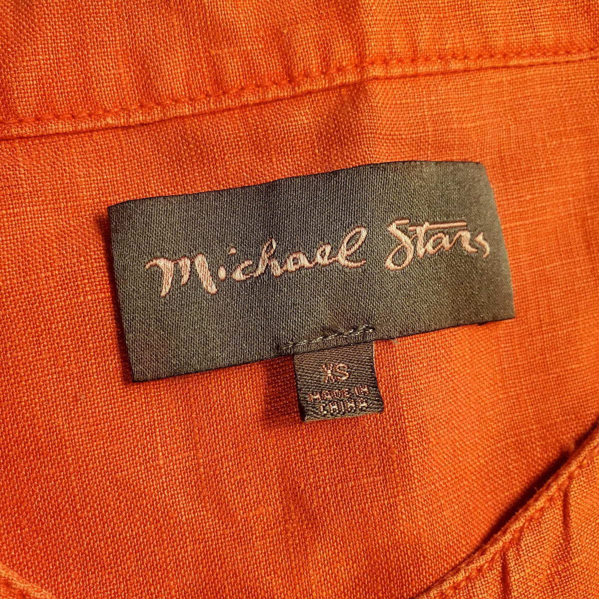 Michael Starr extra small linen red shirt dress