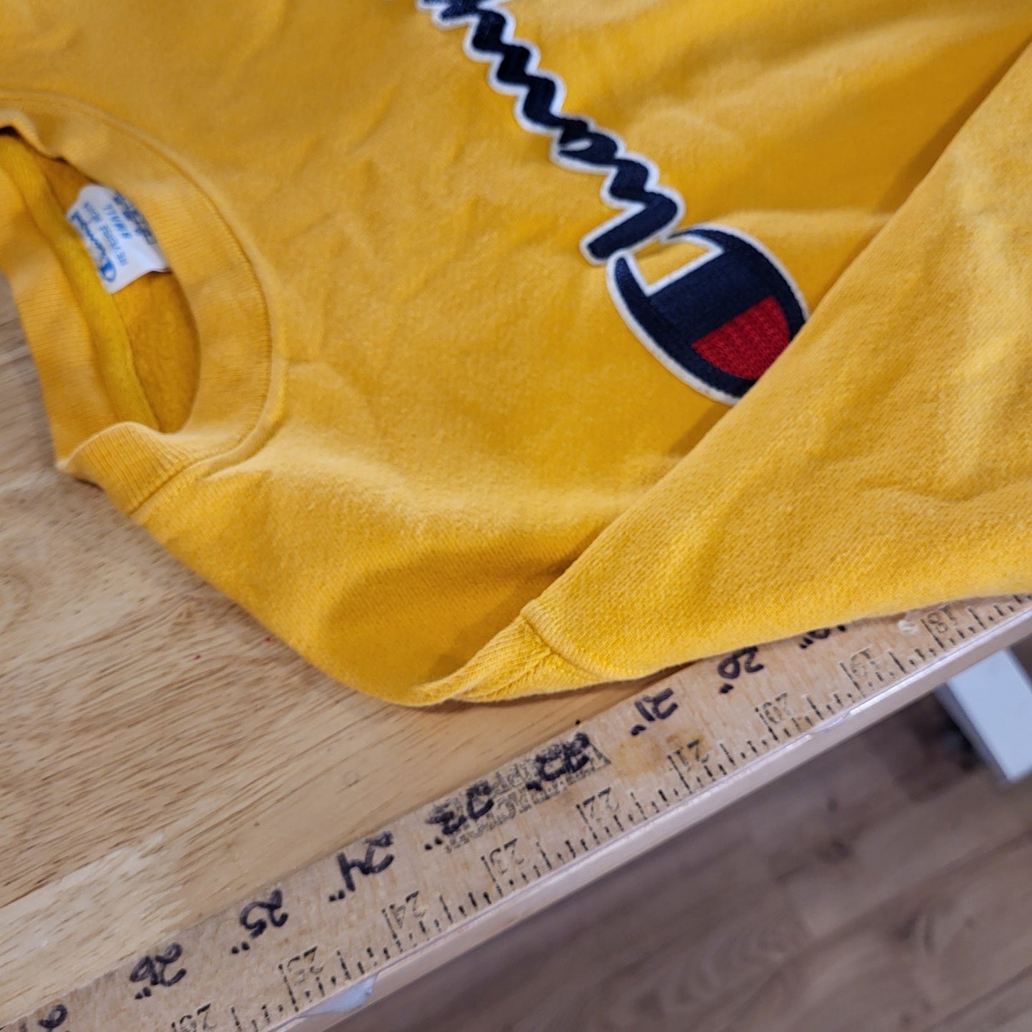 Champion Heavy Weight Terry Pullover Mustard Yellow Sweatshirt Small