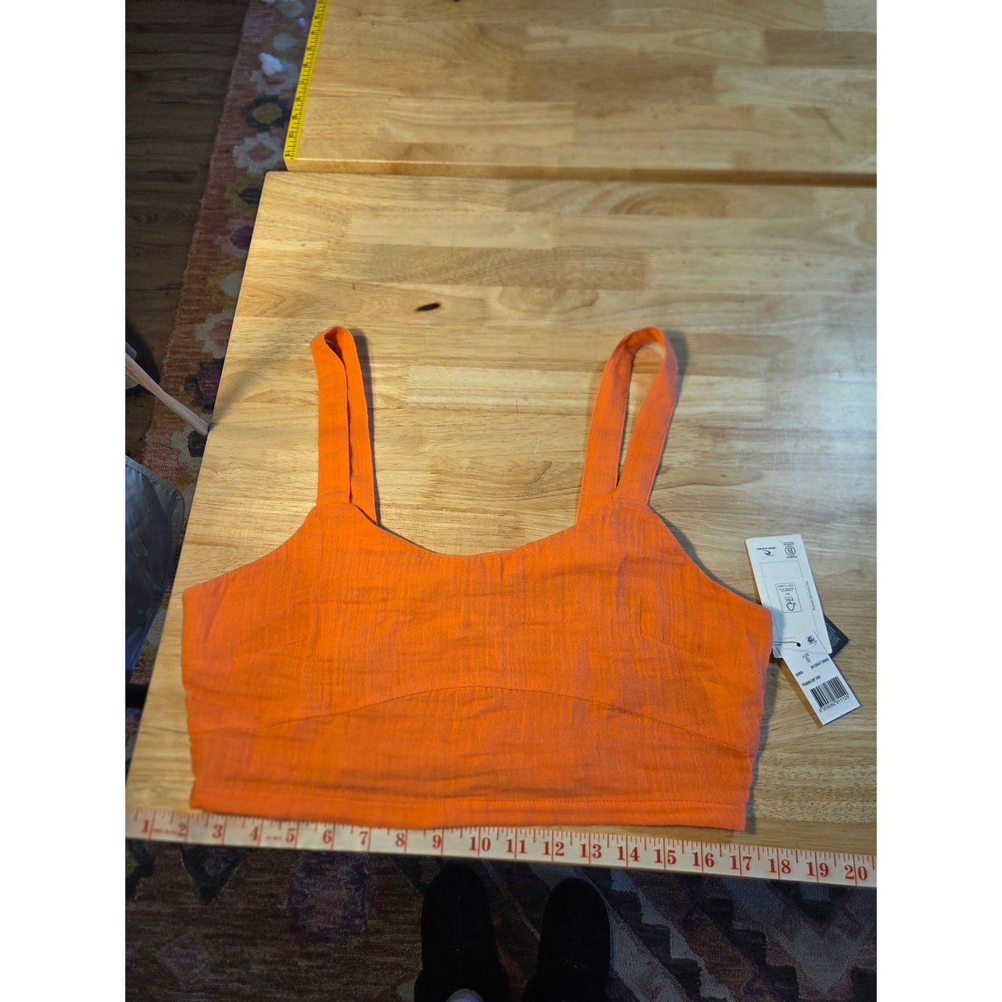 Ripcurl new with tag orange cotton linen crop sleeveless tank small