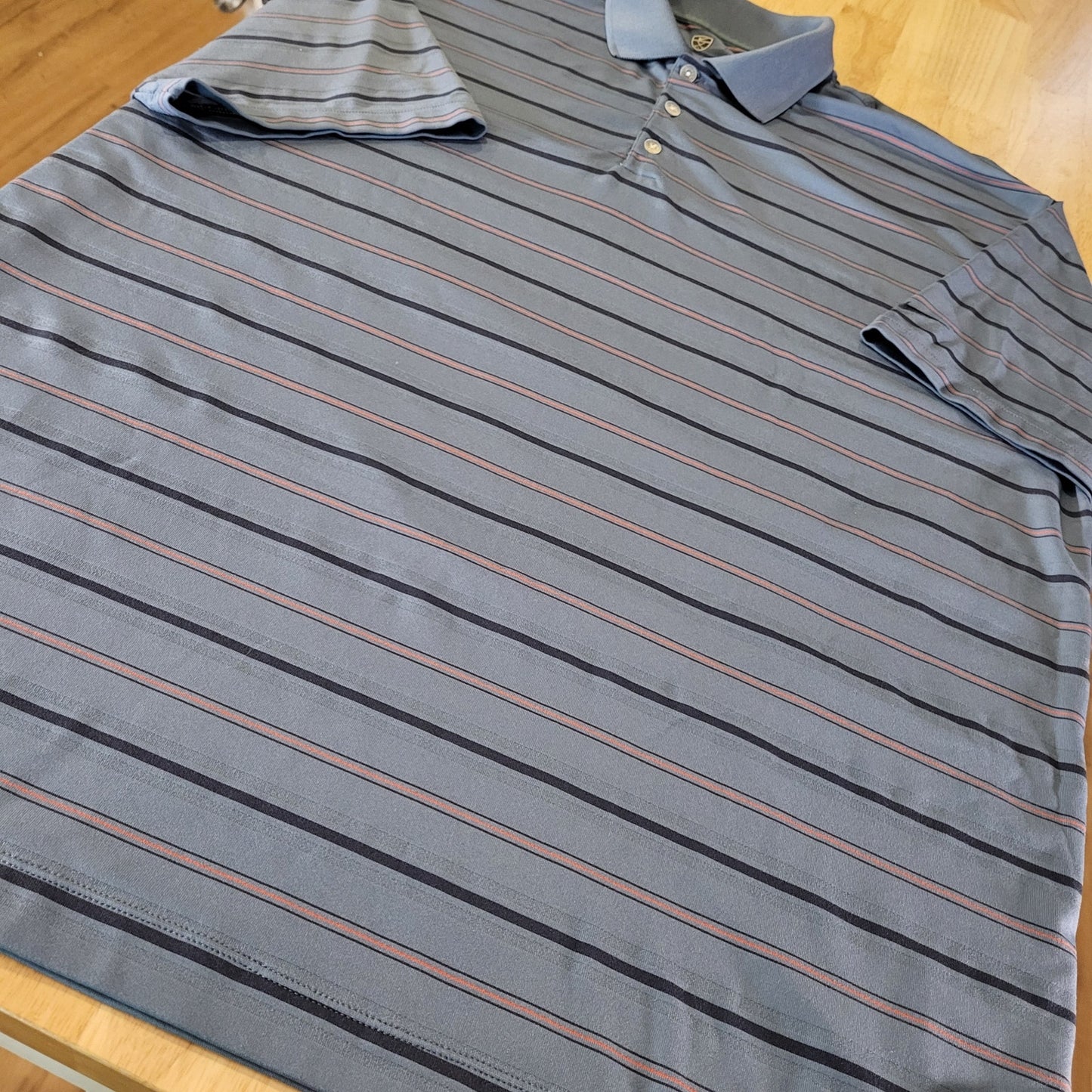 Nike Golf Active Blue Polo Shirt Striped XL Shirt 26" p2p 32" Long
