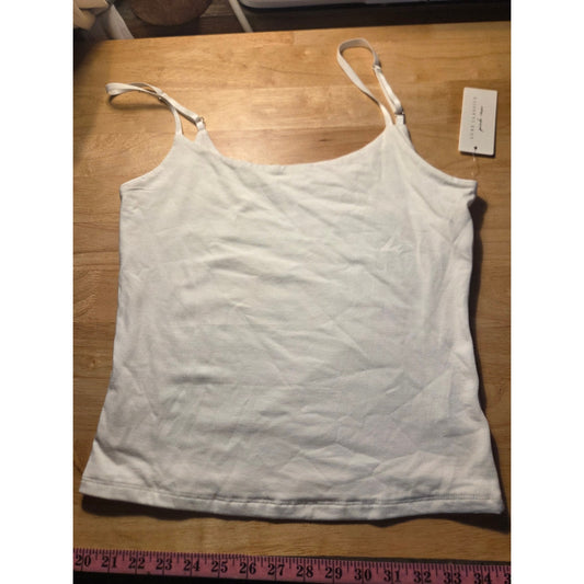 New with tags Luxe Classics pink rose white tank top double lined large