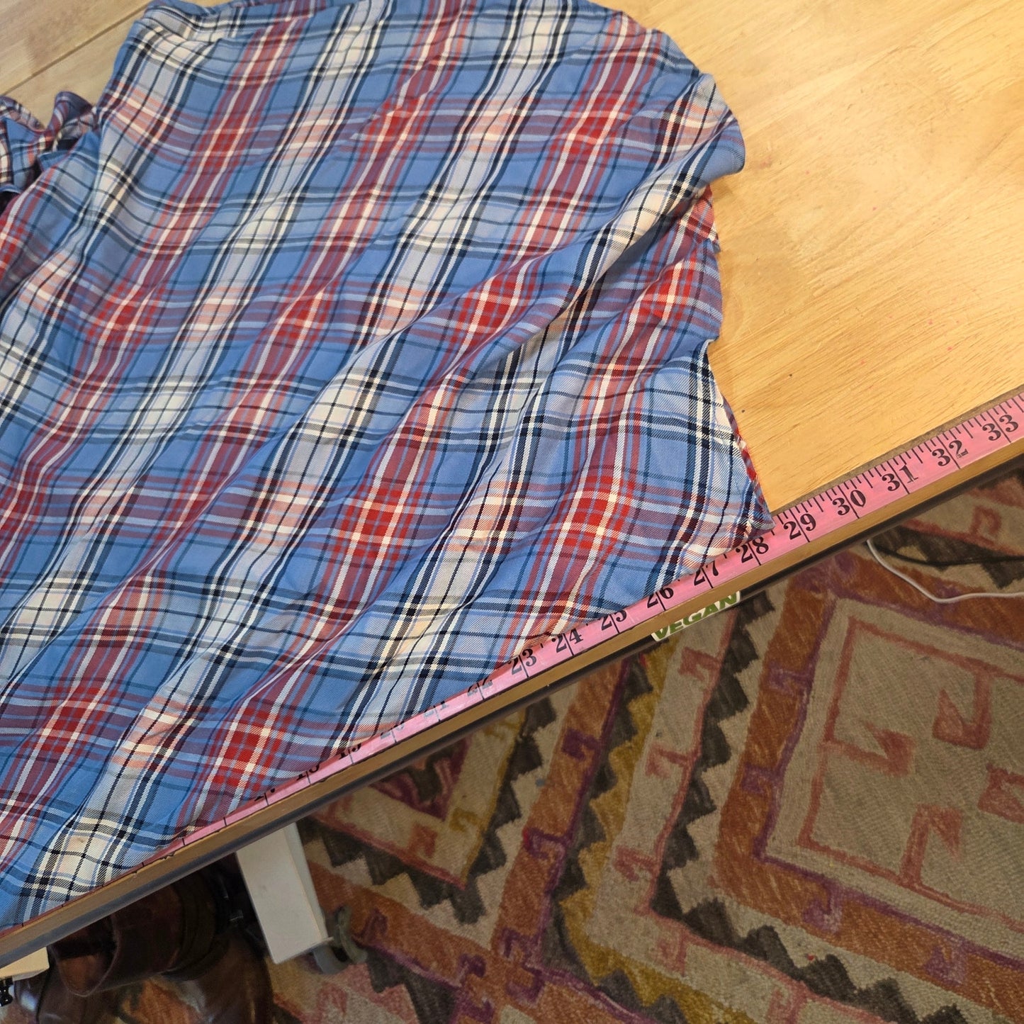 Est. 1946 Cato's Elastic Waist Tissue Hem Red White Blue Plaid Thin Flowy Large