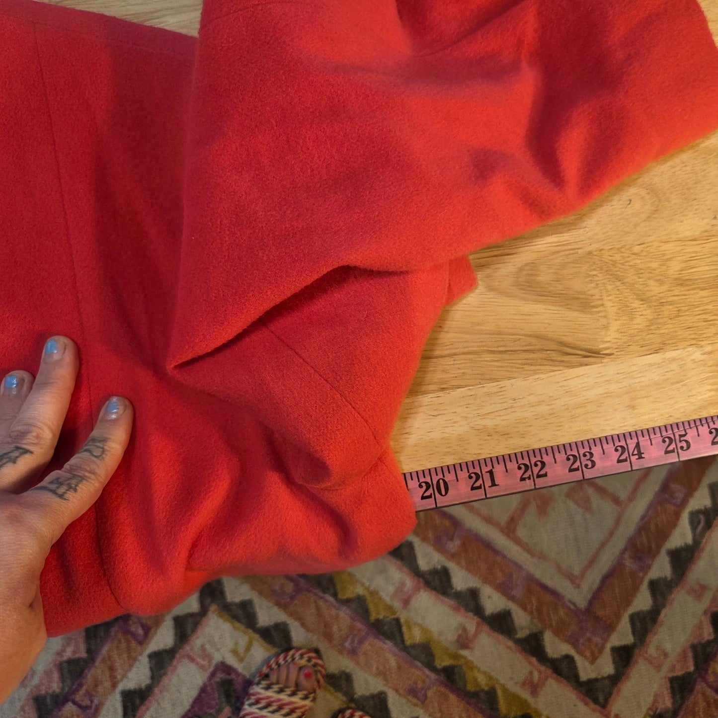 Loubin red cashmere wool blend jacket vintage waist cut 20" pit to pit size 8