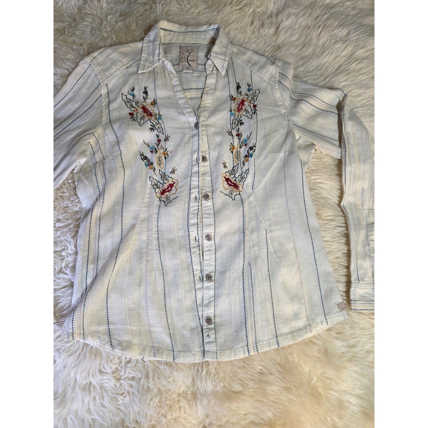 Gramicci Collared Button Down Pearl Snap Embroidered Western Shirt XS
