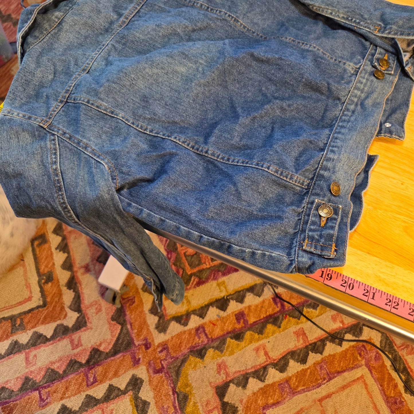 Route 66 Kids Denim Jean Jacket Size 10/12 Pockets Buttons 18" P2P