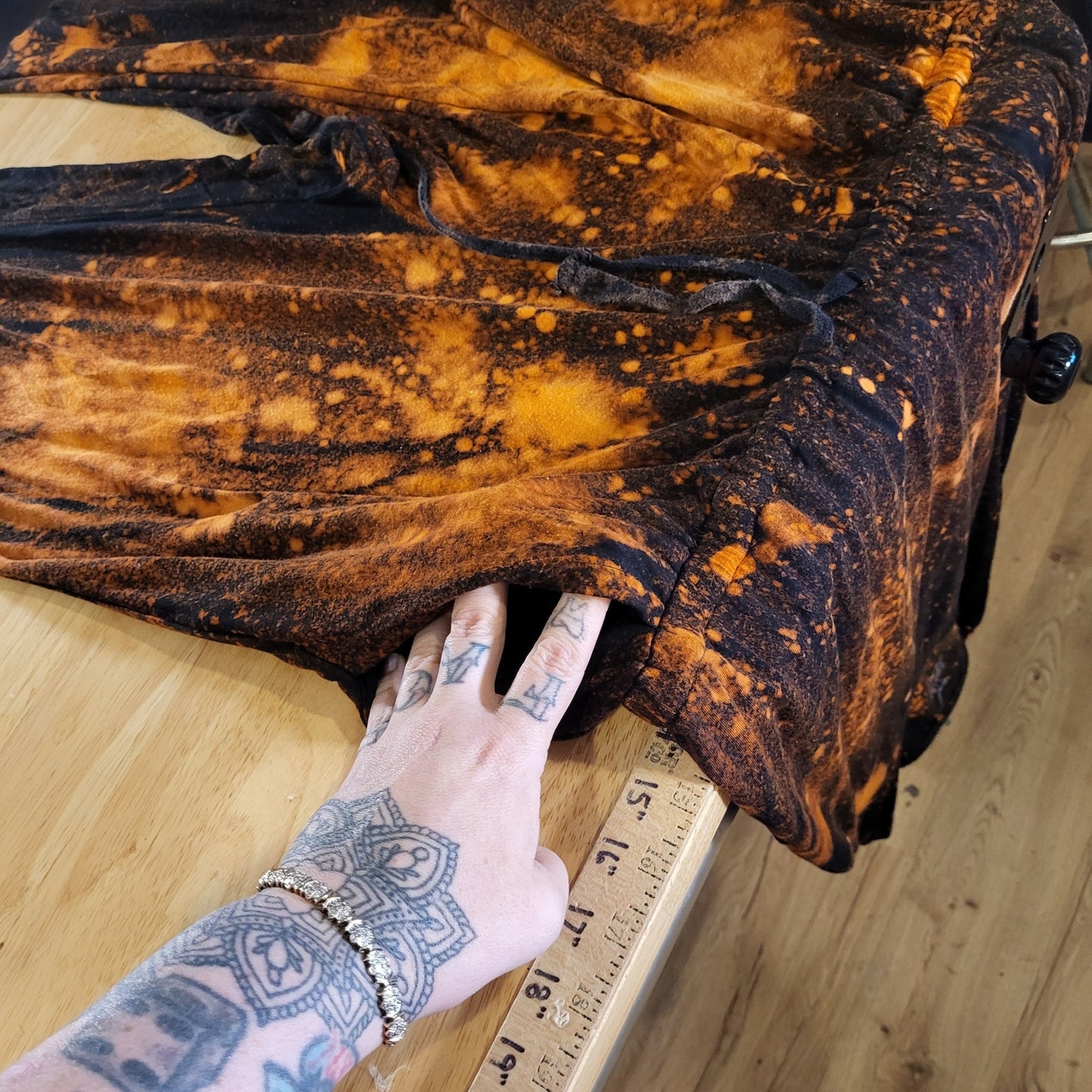 Aerie size small racerback tank jumpsuit bleach dyed black and orange Jersey