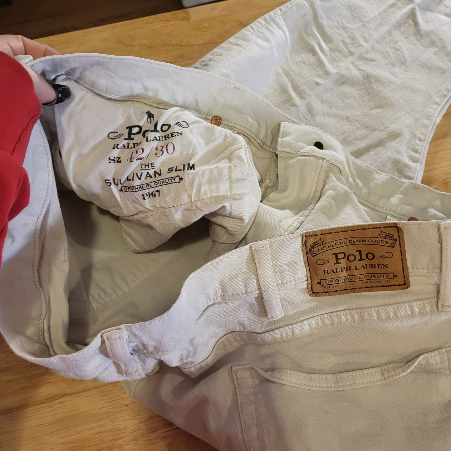Polo Ralph Lauren White denim jeans 42 X 30 the Sullivan Slim cotton