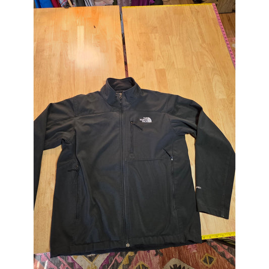 Black North Face jackets missing straps on sleeves but good condition LRG