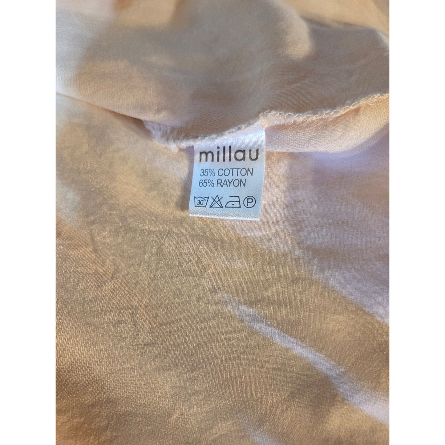 Millau rayon blend pink Satin dress crochet top tank sleeveless medium