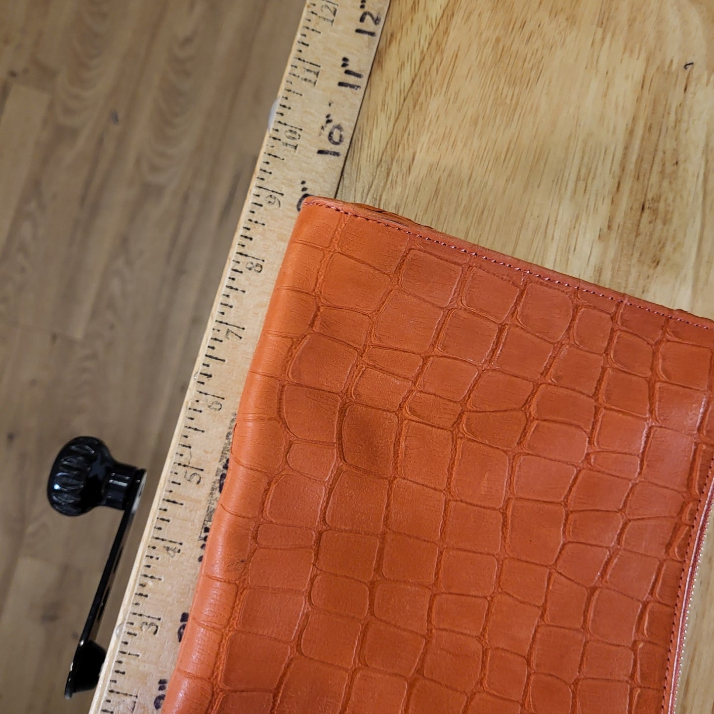 Talbots Pink Crocodile Leather Wristlet Bag Clutch Purse