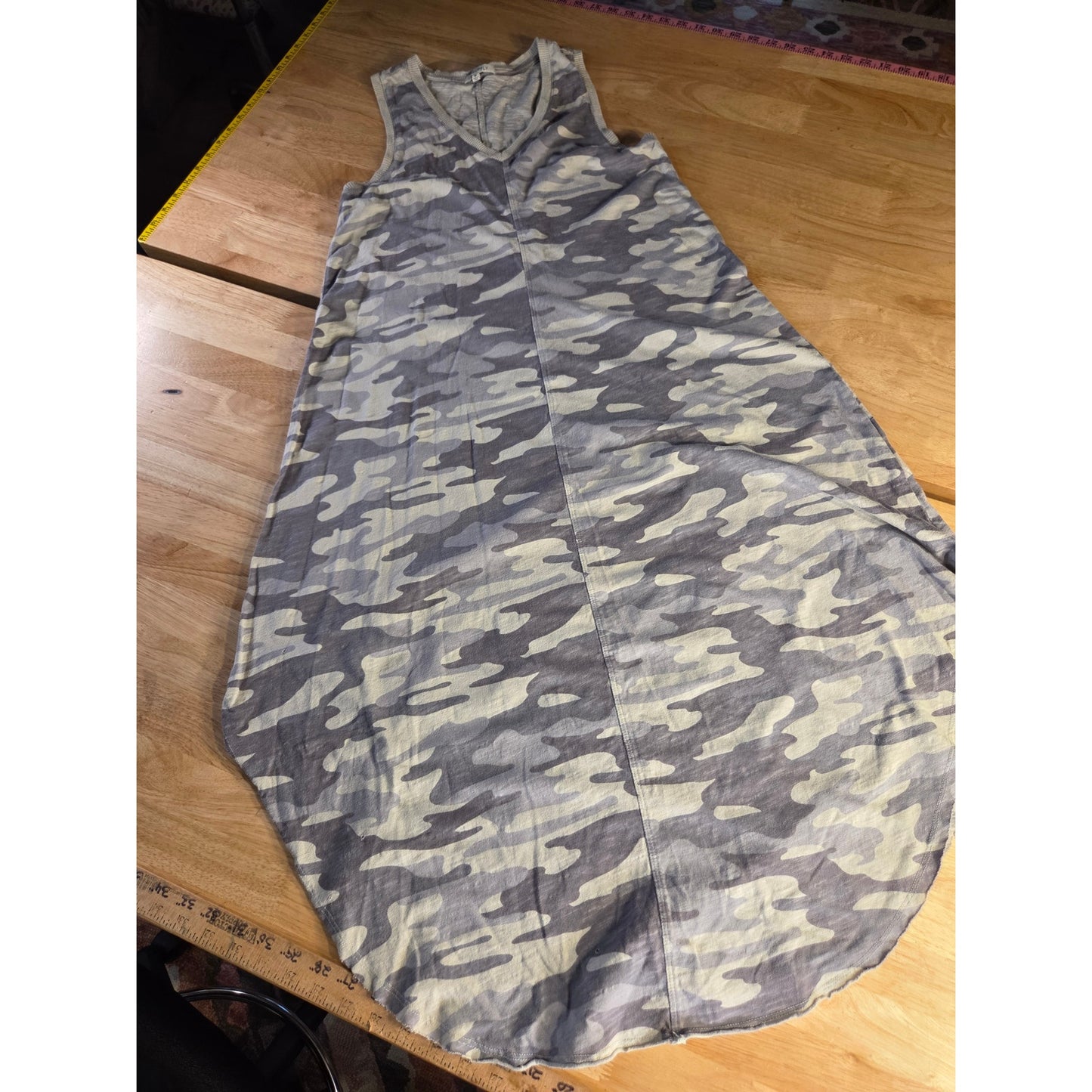 Z Supply Jersey camouflage t-shirt dress v-neck sleeveless green khaki medium
