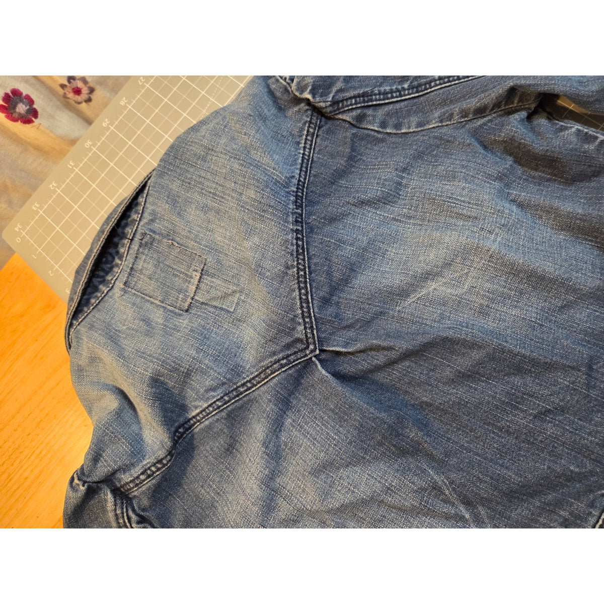 Charlotte Russe size medium cropped puff sleeve jean jacket