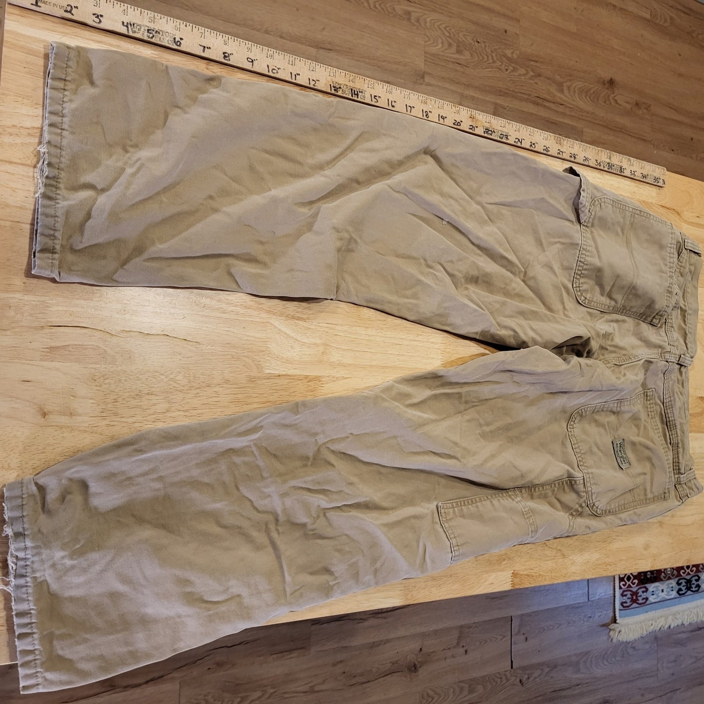 Wrangler Khaki Work Pants 32x30 100% Cotton